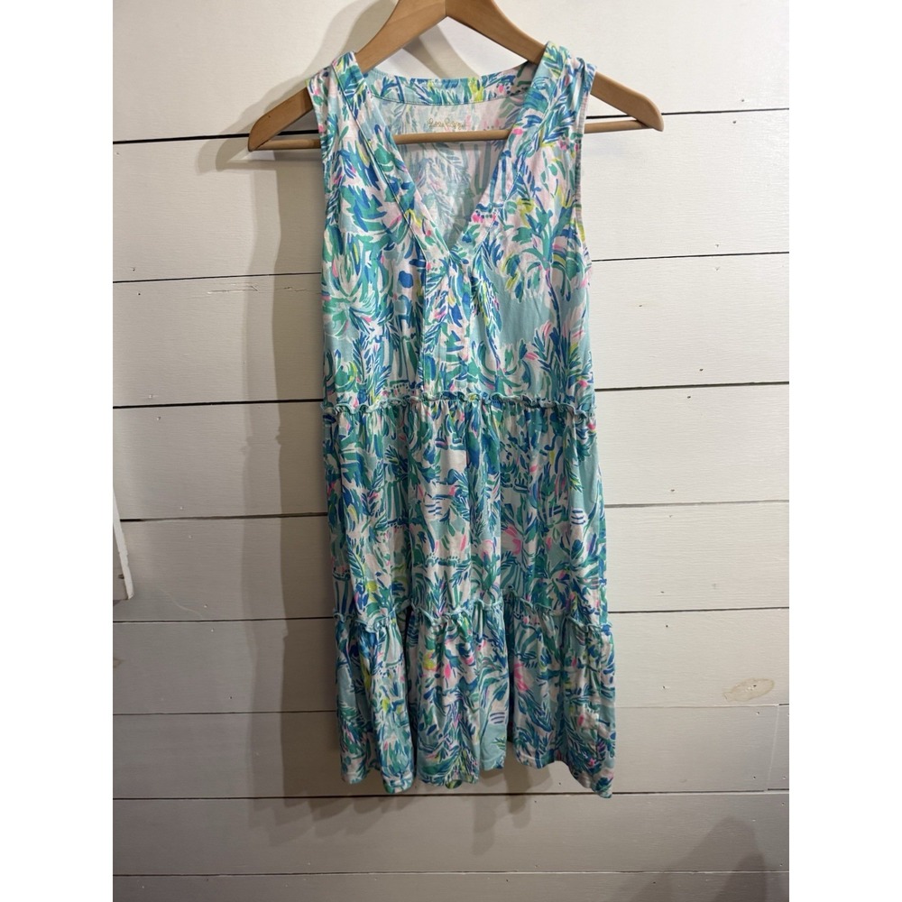 LILLY PULITZER LORINA SWING DRESS IN BLUE IBIZA CABANA COCKTAIL XS